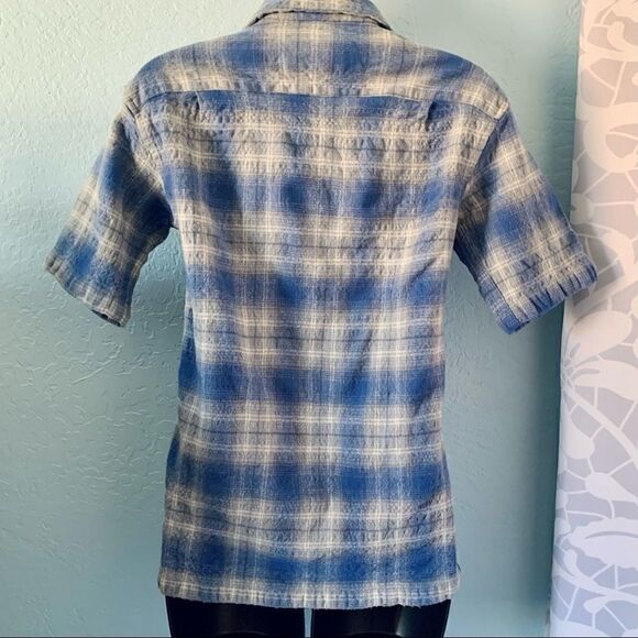 Pendleton Blue & Gray Wool Plaid Short Sleeve Board Shirt Size XS - Picture 8 of 10